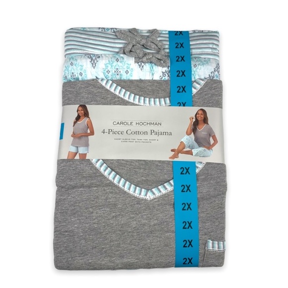 Carole Hochman Bundle Lot of 2 x 4-Piece Cotton PJ Pajama Sets Plus Size 2X - Picture 3 of 6